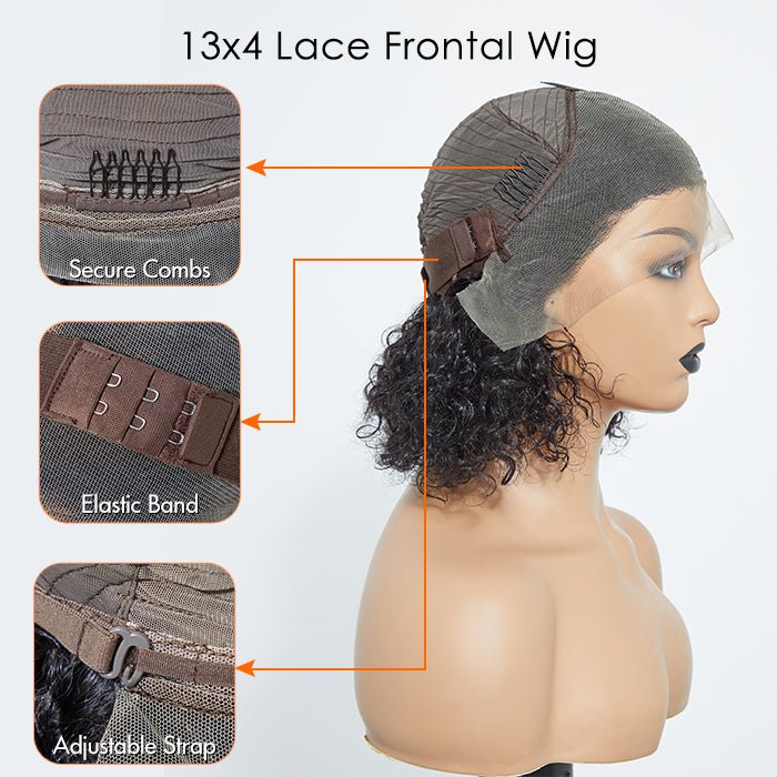 Pre - Plucked 13x4 Lace Front Curly Bob Wig 150% Density - Lordess Beauty