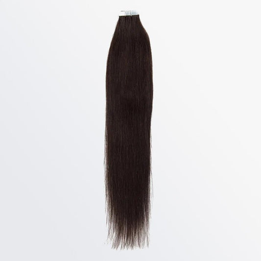 Premium Quality Straight Tape In Remy Hair Extensions 2 Darkest Brown - Lordess Beauty