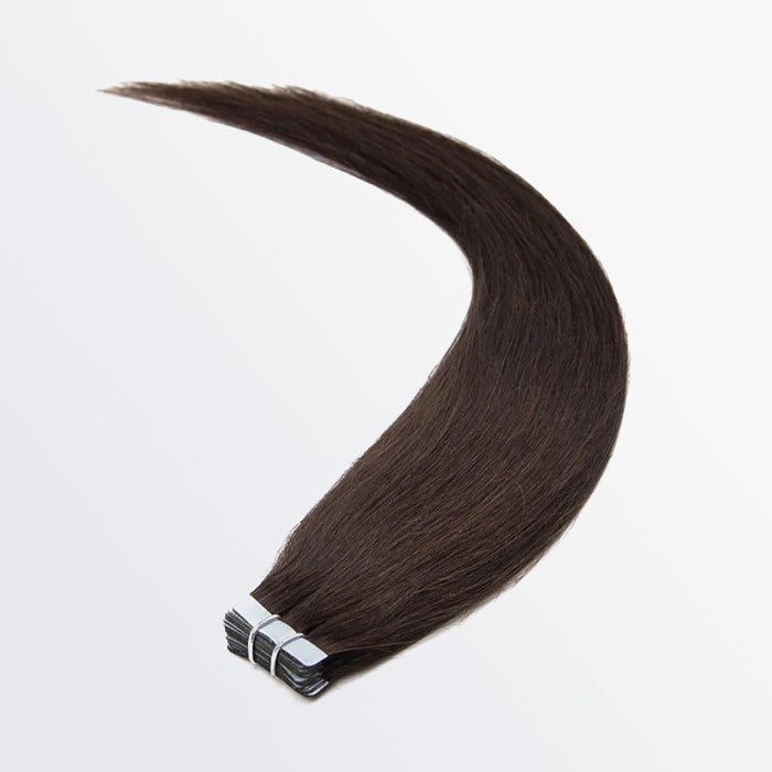 Premium Quality Straight Tape In Remy Hair Extensions 2 Darkest Brown - Lordess Beauty