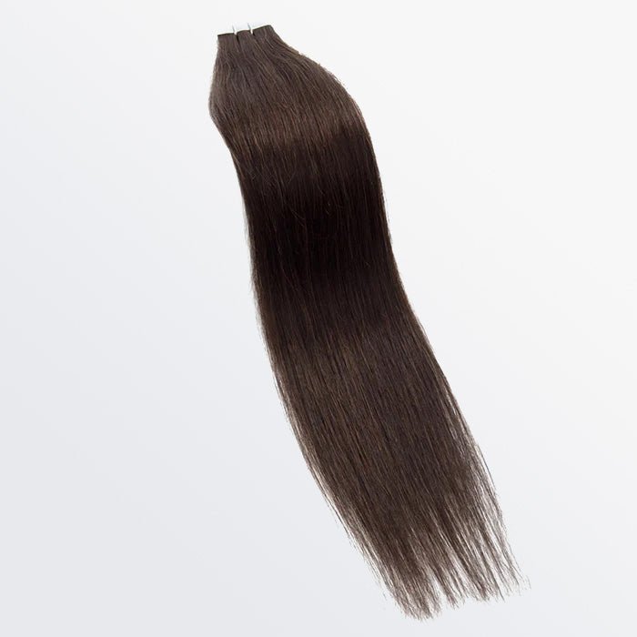 Premium Quality Straight Tape In Remy Hair Extensions 2 Darkest Brown - Lordess Beauty