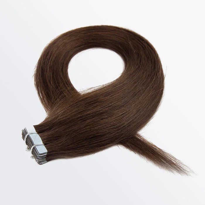 Premium Quality Straight Tape In Remy Hair Extensions 4 Chocolate Brown - Lordess Beauty