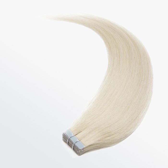 Premium Quality Straight Tape In Remy Hair Extensions 60 White Blonde - Lordess Beauty