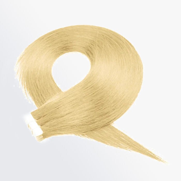 Premium Quality Straight Tape In Remy Hair Extensions 613 Lightest Blonde - Lordess Beauty